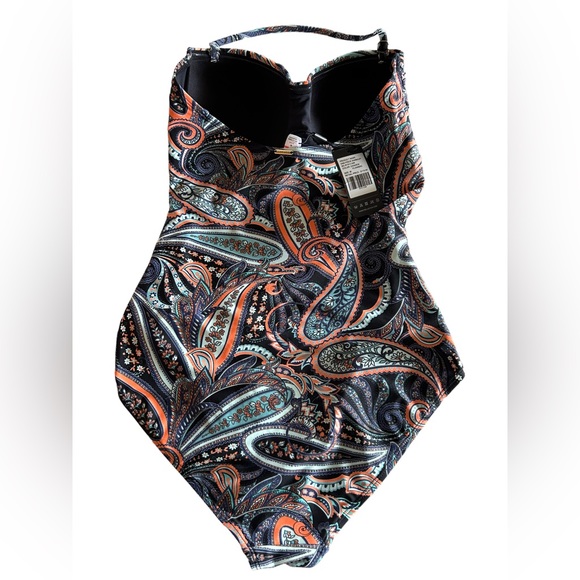 RELLECIGA one piece strapless paisley swimsuit size medium NWT - Picture 11 of 11